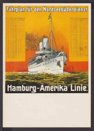 Jugendstil Art Nouveau Künstler Ansichtskarte Hamburg-Amerika Linie Schifffahrt