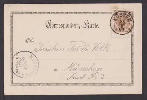 Jugendstil Ansichtskarte Kössen Tirol Österreich 1897 München Bayern