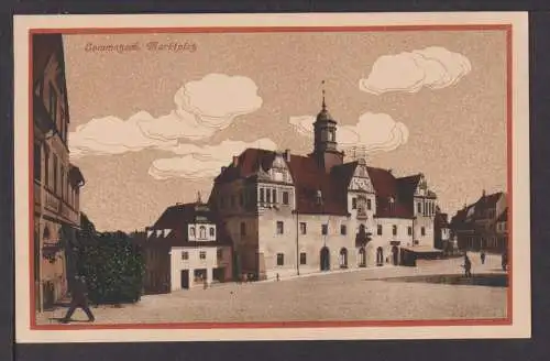 Ansichtskarte Lommatzsch Sachsen Markplatz