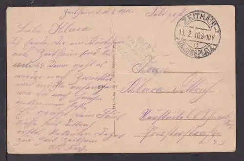 Ansichtskarte Zeithain Sachsen Truppenübungsplatz Feldpost 1916