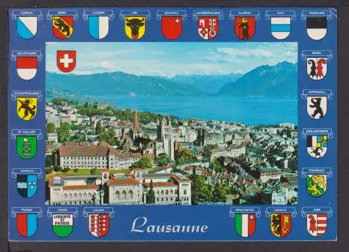 Ansichtskarte Lausanne Schweiz Wappen Bärenstein Sachsen