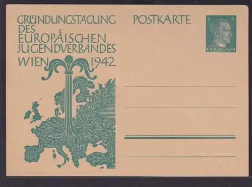 Ganzsache Deutsches Reich Europäischer Jugendverband Wien Österreich 1942