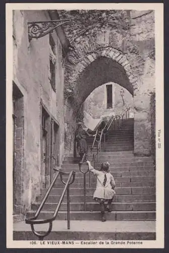 Ansichtskarte Le Mans Frankreich Stadtmauer Treppe