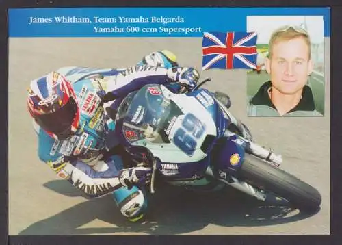 Ansichtskarte Motorrad Rennen James Whitham Team Yamaha Belgarda Yamaha 600 ccm