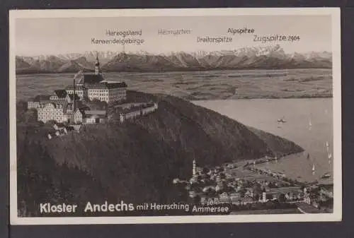 Ansichtskarte Kloster Andechs Bayern Herrsching Ammersee Sulzberg