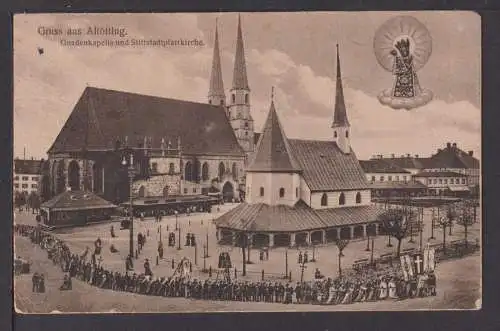 Ansichtskarte Altötting Bayern Gnadenkapelle Stiftstadtpfarrkirche Markt Wald