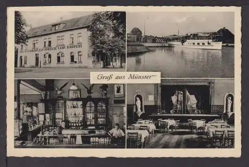 Ansichtskarte Münster NRW 1937 Kaffee-Restaurant Zur Schleuse Magdeburg