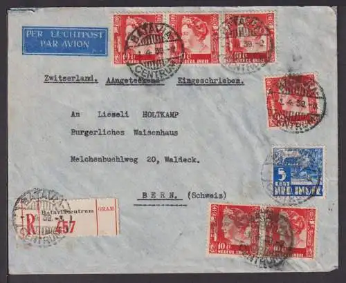 Flugpost Niederlande Niederl Indien R Brief Batavia nach Bern Schweiz 1939