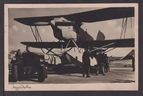 Ansichtskarte Flugzeuge Doppeldecker Feldpost 1944 Rendsburg Schleswig-Holstein