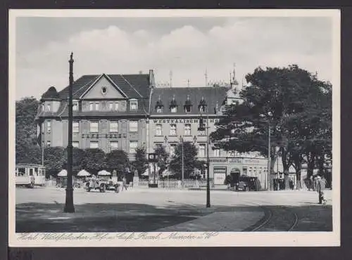 Ansichtskarte Münster NRW Hotel Westfälischer Hof u. Cafe Roxel Auto Oldtimer