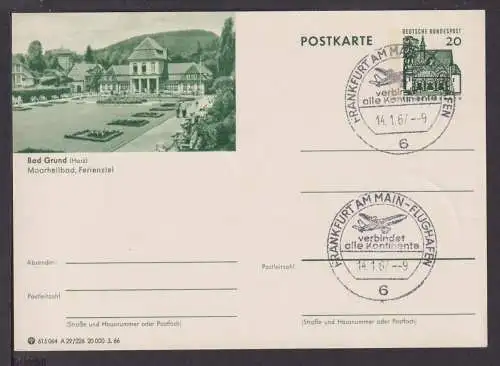 Flugpost airmail Bundesrepublik Bild Ganzsache Bauten inter. MaschSST Frankfurt