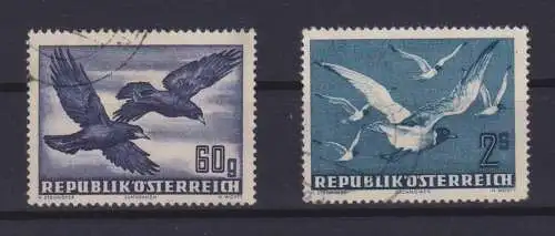 Flugpost Österreich 955-956 gestempelt Vögel 1950 KatWert 20,00