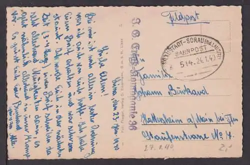 Ansichtskarte Lissa Wartheland Polen Feldpost 1940 Hattersheim am Main Hessen