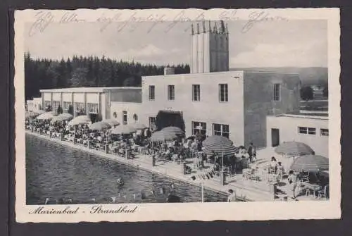 Ansichtskarte Marienbad Böhmen Tschechien Strandbad 1940 Leipzig Sachsen