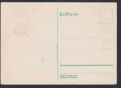 Deutsches Reich Postkarte Berlin Poststation SST Fünf Länder Kampf Mannheim