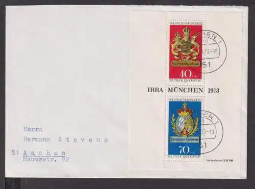 Briefmarken Deutschland Europa Brief Block 1973 IBRA München