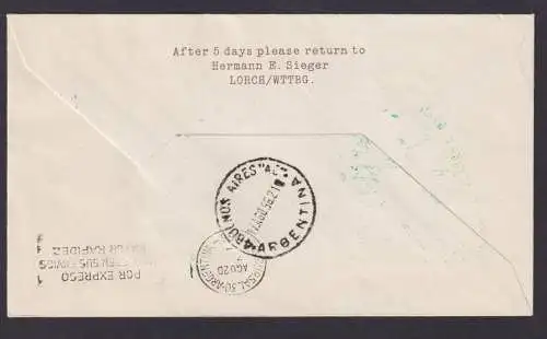 Bund Brief Flugpost Airmail Frankfurt Main Buenos Aires Argentinien Block