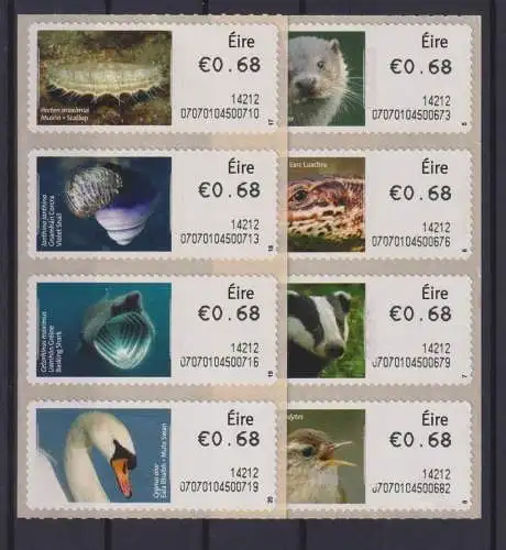 Irland ATM Automatenmarken Tiere Luxus postfrisch MNH 2014