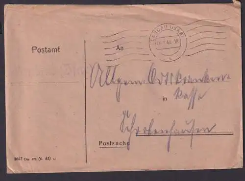 Postsache Briefmarken Deutsches Reich Landau plus viol. L1 Landau 6.1.1944