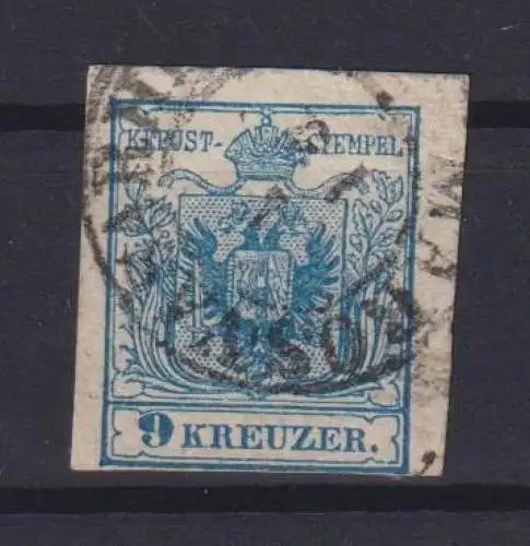 Briefmarken Österreich Klassik 5 9 Kreuzer blau Kaiserreich Ausgabe 1850 Wappen