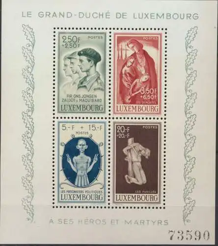 Luxemburg Block 5 Caritas Kriegsgeschädigte Luxus postfrisch MNH Kat. 30,00