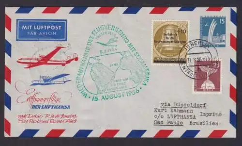 Flugpost airmail Berlin Privatganzsache Luftbrückendenkmal Destination Sao Paulo