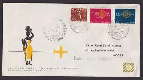 Flugpost Brief Air Mail Niederlande KLM Amsterdam Accra Ghana Afrika Westafrika