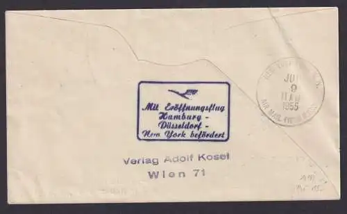 Flugpost Airmail Österreich Lufthansa Destination Wien Elmhurst New York USA