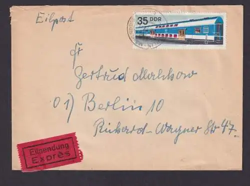 Briefmarken Druckvermerk DDR Eilboten Brief Bogenecke Eckrand Berlin Mahlsdorf n