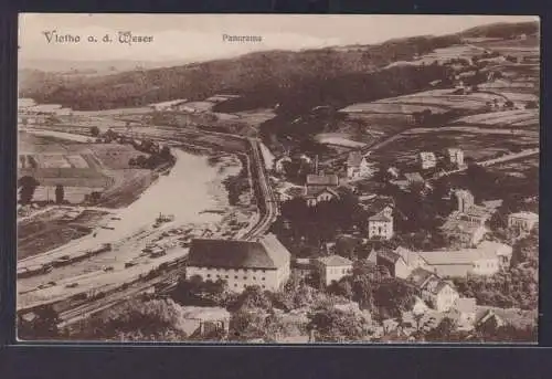 Ansichtskarte Fliegeraufnahme Vlotho Weser Fluss Teilansicht