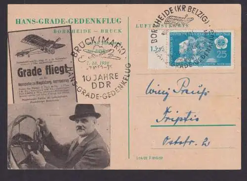 Flugpost DDR Brief EF 705 Weltfestspiele Jugend vom Rand Grade Gedenkflug auf