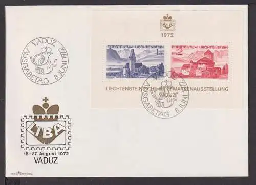 Briefmarken Liechtenstein Europa Brief Block 1972 Briefmarkenausstellung