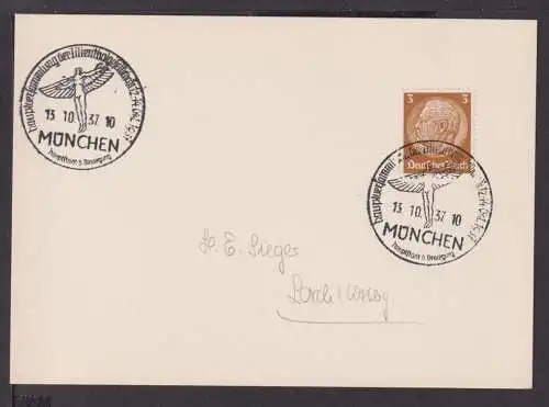 Flugpost airmail Deutsches Reich Brief Hindenburg selt. SST München Lilienthal