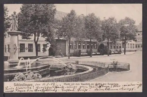 Ansichtskarte Schleusingen Thüringen Standbild Gräfin von Henneberg 1905 Gotha