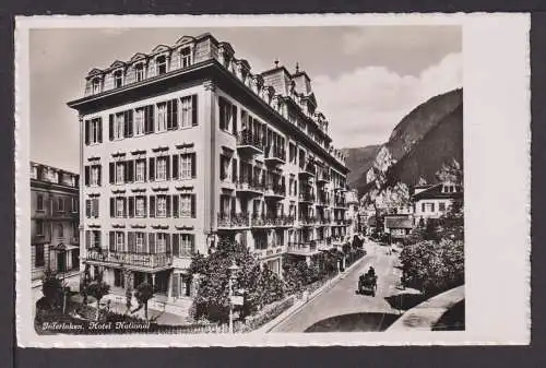 Ansichtskarte Interlaken Schweiz Hotel National Pferde Pferdekutsche