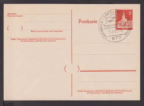 Flugpost airmail Berlin Ganzsache Bauten Stadtbilder 8 Pfg schöner SST Lohr Main