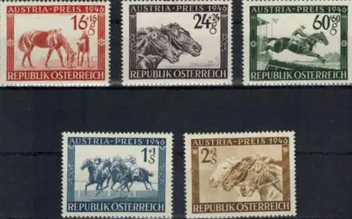 Pferde Österreich Pferderennen Austria-Preis 785-789 Luxus postfrisch MNH 15,00