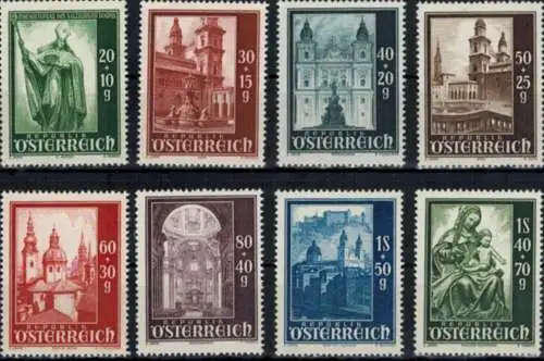 Briefmarken Österreich 885-892 Wiederaufbau des Salzburger Doms Luxus postfrisch