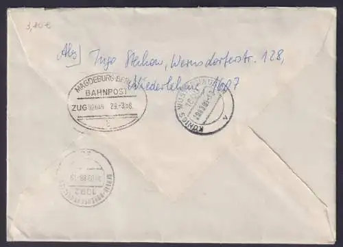 Bahnpost DDR Eilbrief MEF 20 Pfg. ab Niederlehme Königs Wusterhausen n Berlin