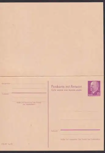 DDR Ganzsache P 78 Ulbricht Frage & Antwort Kat.-Wert 50,00