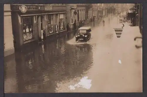 Ansichtskarte Auto Oldtimer Überschwemmung Hochwasser Norden Niedersachsen