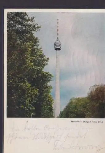 Ansichtskarte Stuttgart Fernsehturm Reklame Zigaretten Zigarren Rauchen Saalfeld