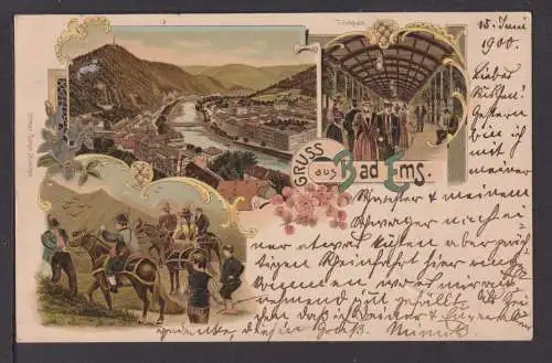 Ansichtskarte Bad Ems Rheinland-Pfalz Litho 1900 Pfeddersheim