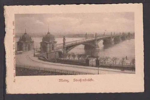 Ansichtskarte Mainz Rheinland-Pfalz Straßenbrücke 1900 Straßburg Frankreich