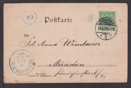 Ansichtskarte Chemnitz Sachsen Zimmermann Naturheilanstalt 1898 München Bayern