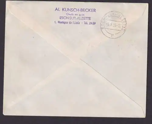 Luxemburg 535-536 Handwerk + Fernsehsender Brief FDC echt gel. Esch Sur Alzette