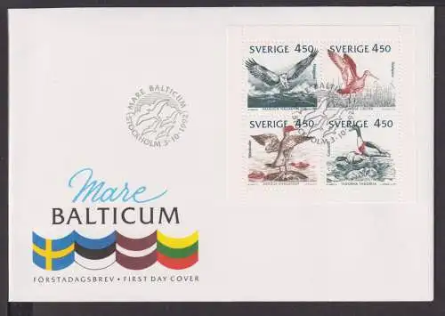 Briefmarken Schweden Europa Brief Block 1992 Ostsee Vögel