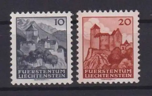 Liechtenstein 222-223 Schlösser und Burgen tadellos postfrisch MNH KatWert 4,50