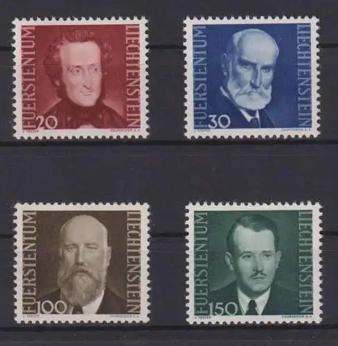 Liechtenstein 214-217 Fürsten Ausgabe 1943 tadellos postfrisch MNH Kat 16,00