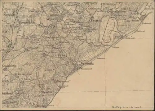 Ansichtskarte Landkarte Kartographie Grömitz Cismar Landpoststempel ü. Lensahn